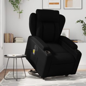 Sillón de masaje elevable eléctrico cuero sintético negro de , Sillones - Ref: Foro24-3204565, Precio: 357,12 €, Descuento: %