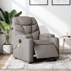 Sillón reclinable de masaje eléctrico tela gris taupe de , Sillones - Ref: Foro24-3204592, Precio: 270,45 €, Descuento: %