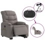 Sillón de masaje eléctrico reclinable elevable tela taupé de , Sillones - Ref: Foro24-3206679, Precio: 348,98 €, Descuento: %