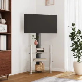 Mueble TV esquina 4 niveles para 32-70 pulgadas negro plateado de , Muebles TV - Ref: Foro24-358183, Precio: 139,56 €, Descue...