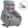 Sillón de masaje eléctrico reclinable elevable tela gris claro de , Sillones - Ref: Foro24-3206672, Precio: 400,56 €, Descuen...