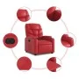 Sillón reclinable eléctrico de cuero sintético rojo de , Sillones - Ref: Foro24-3204649, Precio: 294,64 €, Descuento: %