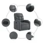 Sillón reclinable elevable cuero artificial gris de , Sillones - Ref: Foro24-3204661, Precio: 289,58 €, Descuento: %
