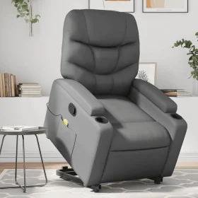 Sillón reclinable de masaje de pie cuero artificial gris de , Sillones - Ref: Foro24-3204668, Precio: 302,60 €, Descuento: %