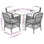 Set comedor de jardín 5 piezas con cojines ratán sintético gris en Conjuntos de jardín | Comprar online en Foru.es