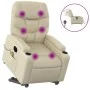 Sillón de masaje elevable eléctrico cuero sintético crema de , Sillones - Ref: Foro24-3204680, Precio: 365,67 €, Descuento: %