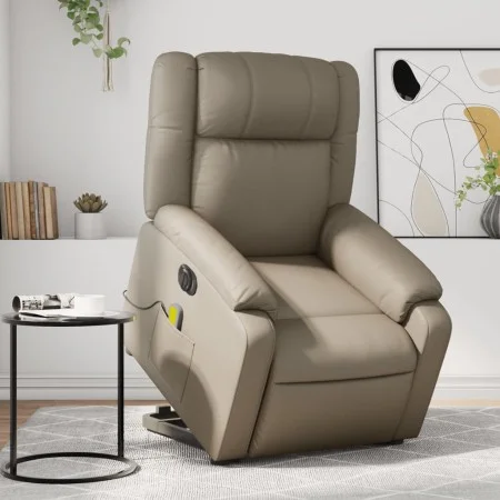 Sillón reclinable de masaje eléctrico cuero sintético capuchino de , Sillones - Ref: Foro24-3205177, Precio: 384,54 €, Descue...