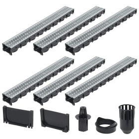 Canales de drenaje 6 unidades acero galvanizado 6 m de vidaXL, Desagües - Ref: Foro24-142879, Precio: 142,82 €, Descuento: %