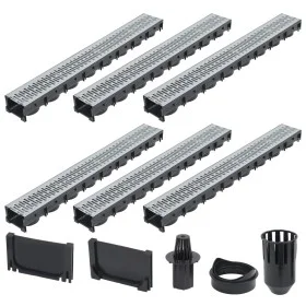 Canales de drenaje 6 unidades acero galvanizado 6 m de vidaXL, Desagües - Ref: Foro24-142879, Precio: 140,12 €, Descuento: %