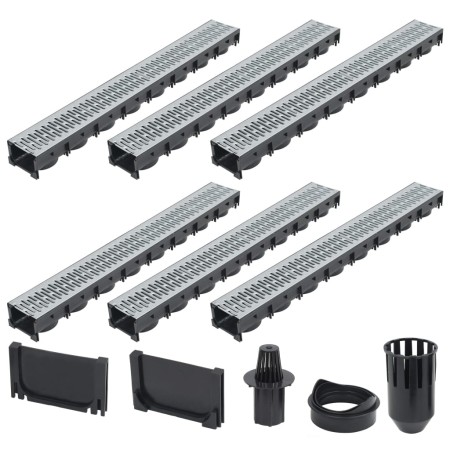 Canales de drenaje 6 unidades acero galvanizado 6 m de vidaXL, Desagües - Ref: Foro24-142879, Precio: 142,82 €, Descuento: %