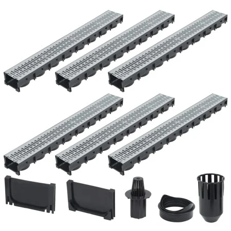 Entwässerungsrinnen 6 Einheiten verzinkter Stahl 6 m von vidaXL, Abflüsse - Ref: Foro24-142879, Preis: 140,12 €, Rabatt: %