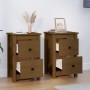 Mesitas de noche 2 uds madera de pino marrón miel 40x35x61,5 cm de vidaXL, Mesitas de noche - Ref: Foro24-820953, Precio: 88,...