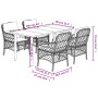 Set comedor de jardín 5 piezas con cojines ratán sintético gris en Conjuntos de jardín | Comprar online en Foru.es
