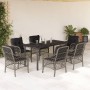 Set comedor jardín 7 pzas y cojines ratán sintético gris en Conjuntos de jardín | Comprar online en Foru.es