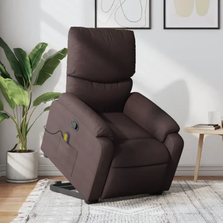 Silla de masaje reclinable de pie de tela marrón oscuro de , Sillones - Ref: Foro24-3204841, Precio: 342,20 €, Descuento: %