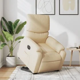 Sillón eléctrico reclinable elevable de tela color crema de , Sillones - Ref: Foro24-3204857, Precio: 332,11 €, Descuento: %