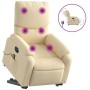 Sillón de masaje eléctrico reclinable elevable tela crema de , Sillones - Ref: Foro24-3204869, Precio: 343,37 €, Descuento: %