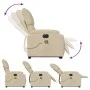 Sillón de masaje eléctrico reclinable elevable tela crema de , Sillones - Ref: Foro24-3204869, Precio: 367,59 €, Descuento: %
