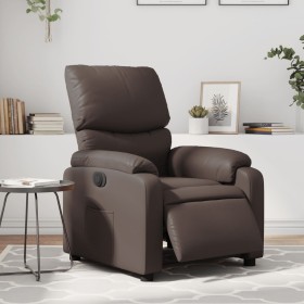 Sillón reclinable eléctrico de cuero sintético marrón de , Sillones - Ref: Foro24-3204874, Precio: 286,41 €, Descuento: %