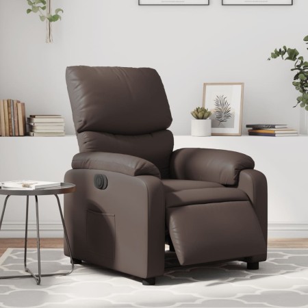Sillón reclinable eléctrico de cuero sintético marrón de , Sillones - Ref: Foro24-3204874, Precio: 286,41 €, Descuento: %