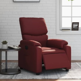 Sillón reclinable eléctrico de cuero sintético rojo tinto de , Sillones - Ref: Foro24-3204876, Precio: 286,52 €, Descuento: %