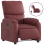 Sillón reclinable eléctrico de cuero sintético rojo tinto de , Sillones - Ref: Foro24-3204876, Precio: 286,52 €, Descuento: %