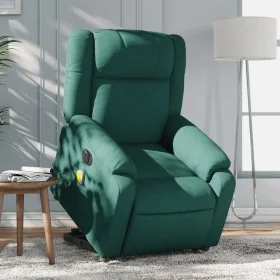 Electric massage chair with adjustable recliner, dark green fabric by , Armchairs - Ref: Foro24-3205244, Price: 346,23 €, Dis...