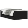 Estructura de cama con cajones negro 100x200 cm de , Camas y somieres - Ref: Foro24-3207365, Precio: 152,10 €, Descuento: %