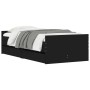 Estructura de cama con cajones negro 100x200 cm de , Camas y somieres - Ref: Foro24-3207365, Precio: 152,10 €, Descuento: %