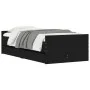 Estructura de cama con cajones negro 100x200 cm de , Camas y somieres - Ref: Foro24-3207365, Precio: 149,97 €, Descuento: %