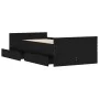 Estructura de cama con cajones negro 100x200 cm de , Camas y somieres - Ref: Foro24-3207365, Precio: 149,97 €, Descuento: %