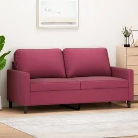 Sofá de 2 plazas de terciopelo rojo tinto 140 cm de , Sofás - Ref: Foro24-359203, Precio: 197,46 €, Descuento: %