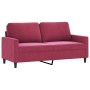 Sofá de 2 plazas de terciopelo rojo tinto 140 cm de , Sofás - Ref: Foro24-359203, Precio: 204,71 €, Descuento: %