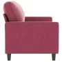 Sofá de 2 plazas de terciopelo rojo tinto 140 cm de , Sofás - Ref: Foro24-359203, Precio: 197,46 €, Descuento: %