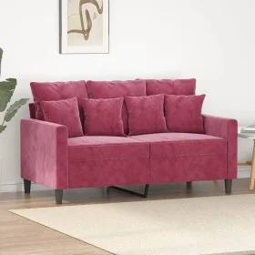 Sofá de 2 plazas de terciopelo rojo tinto 120 cm de , Sofás - Ref: Foro24-359297, Precio: 245,17 €, Descuento: %
