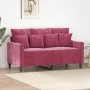 Sofá de 2 plazas de terciopelo rojo tinto 120 cm de , Sofás - Ref: Foro24-359297, Precio: 245,17 €, Descuento: %