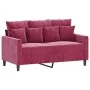 Sofá de 2 plazas de terciopelo rojo tinto 120 cm de , Sofás - Ref: Foro24-359297, Precio: 245,17 €, Descuento: %