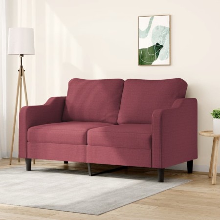 Sofá de 2 plazas de tela rojo tinto 140 cm de , Sofás - Ref: Foro24-359365, Precio: 225,70 €, Descuento: %
