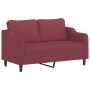 Sofá de 2 plazas de tela rojo tinto 140 cm de , Sofás - Ref: Foro24-359365, Precio: 225,70 €, Descuento: %
