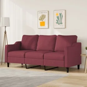Sofá de 3 plazas de tela rojo tinto 180 cm de , Sofás - Ref: Foro24-359373, Precio: 334,06 €, Descuento: %