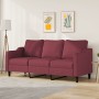 Sofá de 3 plazas de tela rojo tinto 180 cm de , Sofás - Ref: Foro24-359373, Precio: 323,55 €, Descuento: %