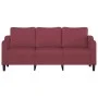 Sofá de 3 plazas de tela rojo tinto 180 cm de , Sofás - Ref: Foro24-359373, Precio: 334,06 €, Descuento: %