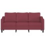 Sofá de 3 plazas de tela rojo tinto 180 cm de , Sofás - Ref: Foro24-359373, Precio: 323,55 €, Descuento: %