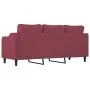 Sofá de 3 plazas de tela rojo tinto 180 cm de , Sofás - Ref: Foro24-359373, Precio: 334,06 €, Descuento: %