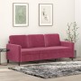 Sofá de 3 plazas de terciopelo rojo tinto 180 cm de , Sofás - Ref: Foro24-359456, Precio: 259,77 €, Descuento: %
