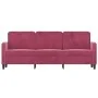 Sofá de 3 plazas de terciopelo rojo tinto 180 cm de , Sofás - Ref: Foro24-359456, Precio: 257,14 €, Descuento: %