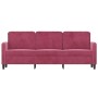 Sofá de 3 plazas de terciopelo rojo tinto 180 cm de , Sofás - Ref: Foro24-359456, Precio: 259,77 €, Descuento: %