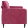 Sofá de 3 plazas de terciopelo rojo tinto 180 cm de , Sofás - Ref: Foro24-359456, Precio: 257,14 €, Descuento: %