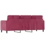Sofá de 3 plazas de terciopelo rojo tinto 180 cm de , Sofás - Ref: Foro24-359456, Precio: 257,14 €, Descuento: %