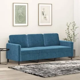 Sofá de 3 plazas terciopelo azul 180 cm de , Sofás - Ref: Foro24-359461, Precio: 328,25 €, Descuento: %
